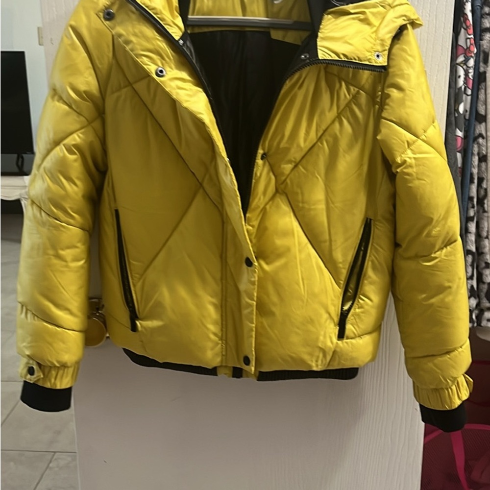 Guess Yellow Puffer Jacket